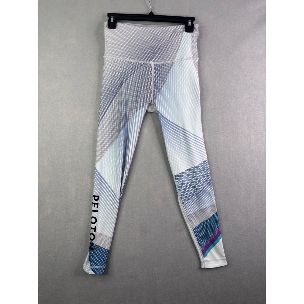 Peloton x WITH Wear To Heart Geometric Print Legging Blue White Grey 25 Inseam